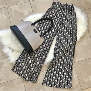 Geometric palazzo wide leg pants